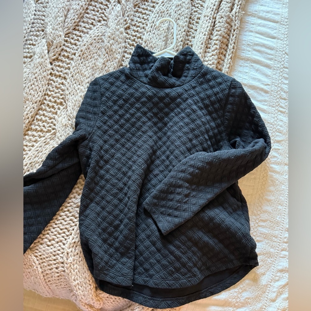 Black Quilted Long Sleeve Top J Crew